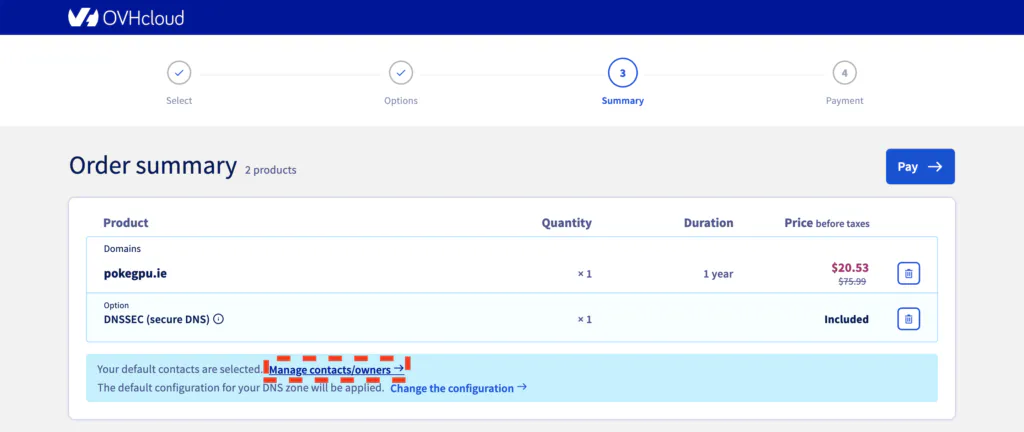 Manage contacts/owners
