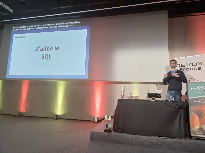 Sébastien Ferrer speaking at Devoxx France 2026