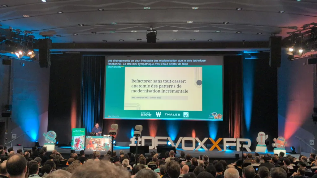 Héla Ben Khalfallah speaking at Devoxx France 2026