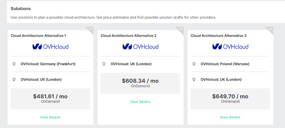 Cloud Insider - You can build cloud architecture alternatives and the platform provides you with a side-by-side comparison for easier decision-making