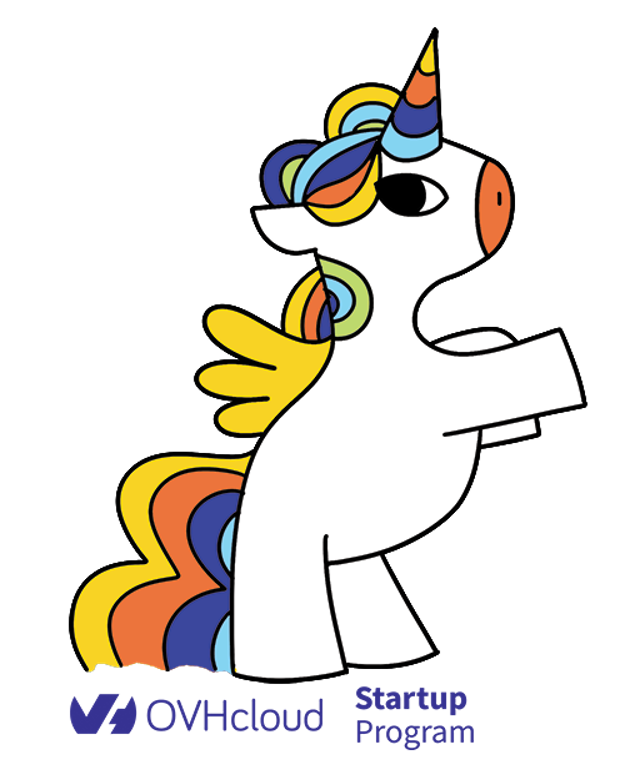Startup Program unicorn mascott illustration