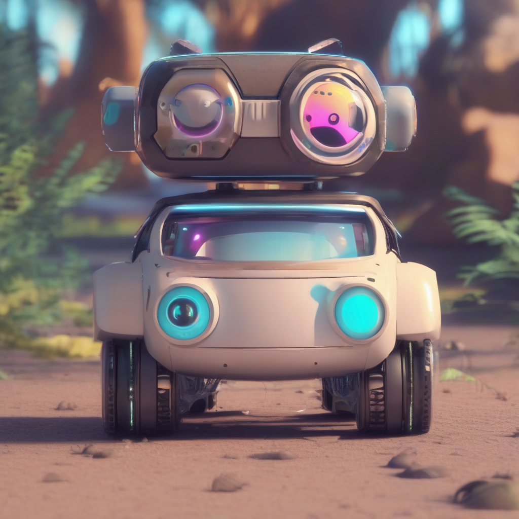 A robot with a car tuning style