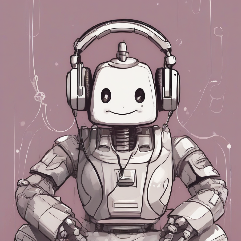 A robot listening a podcast