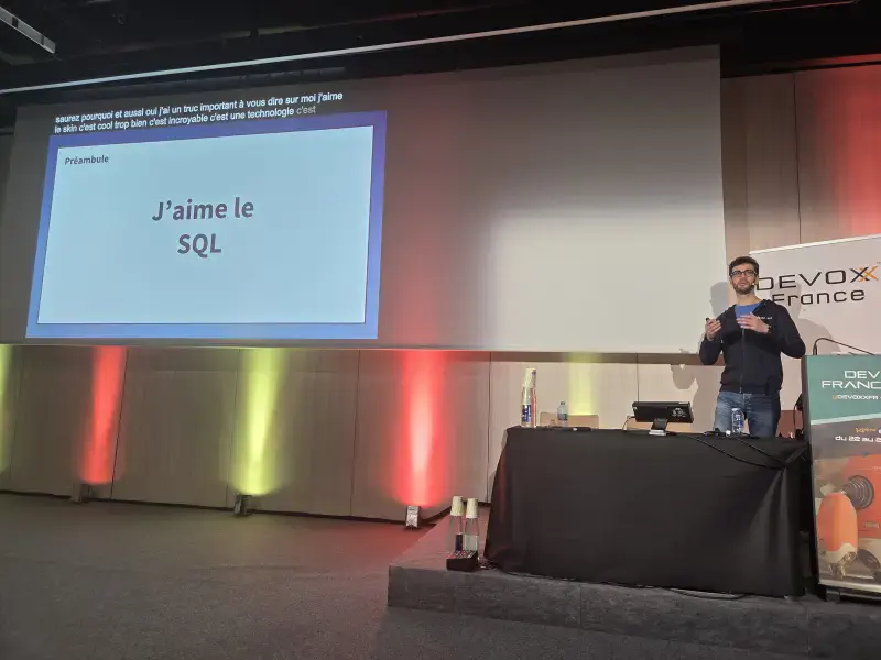 Sébastien Ferrer speaking at Devoxx France 2026